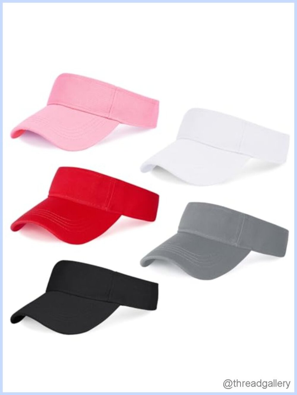 5 Pc Sport Visor Adjustable Sun Hat Mesh Sweatband